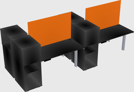 Shared electric desk + cabinet