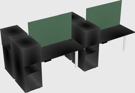 Shared electric desk + cabinet