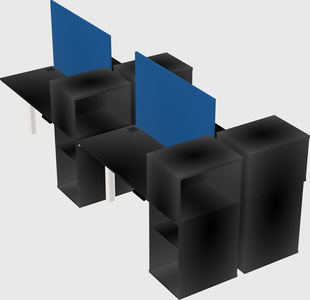 Shared electric desk + cabinet