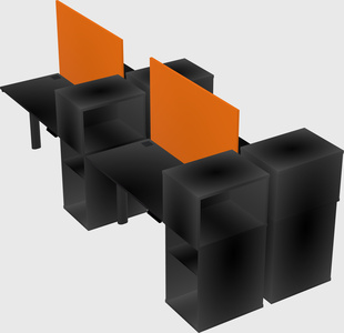 Shared electric desk + cabinet