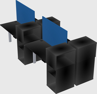 Shared electric desk + cabinet
