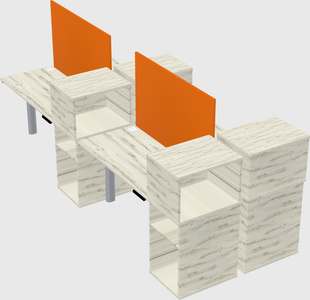 Shared electric desk + cabinet
