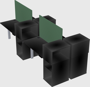 Shared electric desk + cabinet