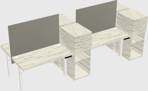 Shared electric desk + cabinet