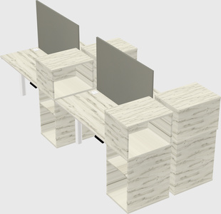 Shared electric desk + cabinet