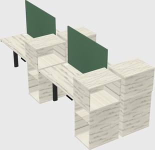 Shared electric desk + cabinet