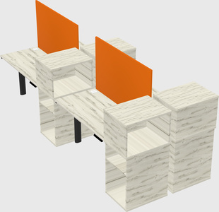 Shared electric desk + cabinet