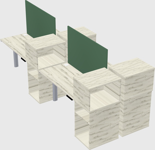 Shared electric desk + cabinet