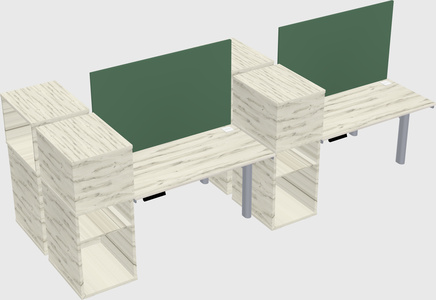 Shared electric desk + cabinet