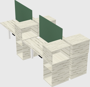 Shared electric desk + cabinet