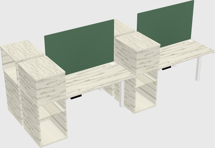 Shared electric desk + cabinet