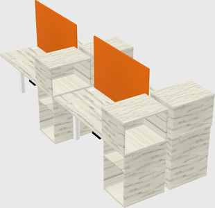 Shared electric desk + cabinet