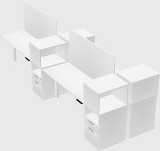 Shared electric desk + cabinet