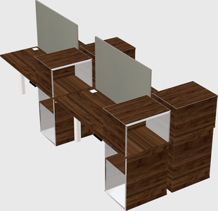 Shared electric desk + cabinet
