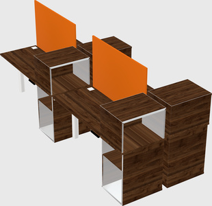 Shared electric desk + cabinet