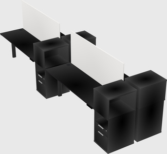 Shared electric desk + cabinet