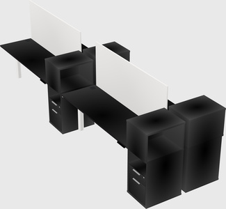 Shared electric desk + cabinet