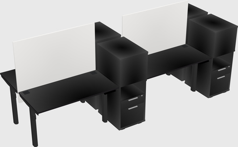 Shared electric desk + cabinet
