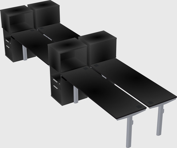 Shared electric desk + cabinet