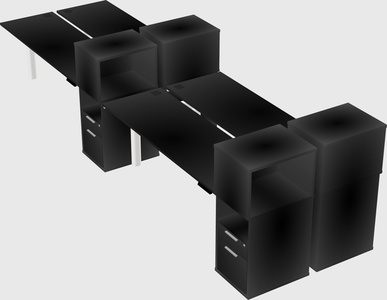Shared electric desk + cabinet