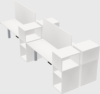 Shared electric desk + cabinet