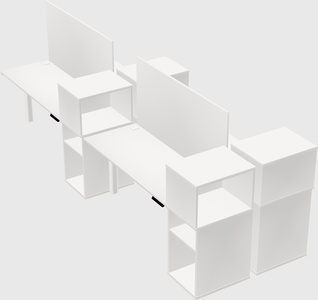 Shared electric desk + cabinet