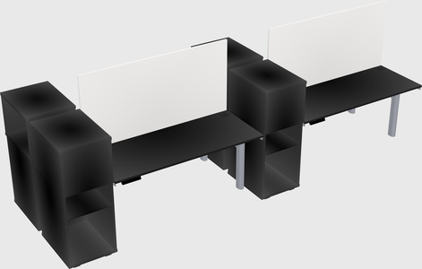 Shared electric desk + cabinet