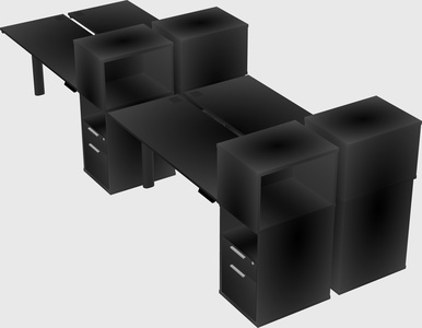 Shared electric desk + cabinet