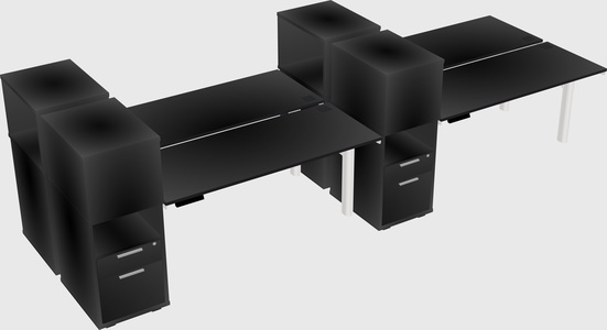 Shared electric desk + cabinet