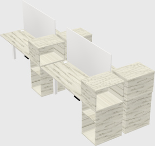 Shared electric desk + cabinet