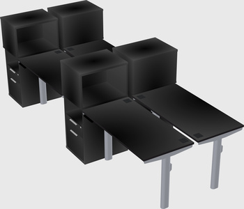 Shared electric desk + cabinet