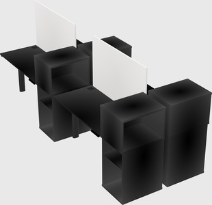 Shared electric desk + cabinet