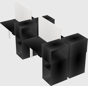 Shared electric desk + cabinet