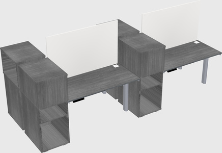Shared electric desk + cabinet