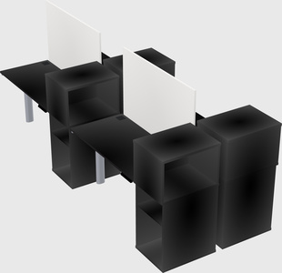Shared electric desk + cabinet