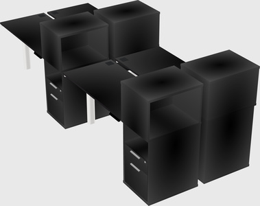 Shared electric desk + cabinet