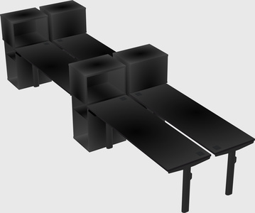 Shared electric desk + cabinet