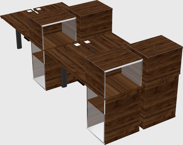 Shared electric desk + cabinet