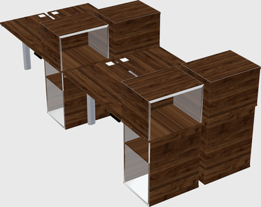 Shared electric desk + cabinet