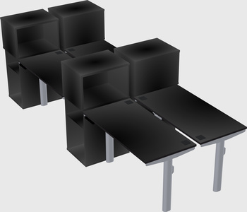 Shared electric desk + cabinet