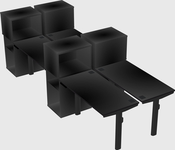 Shared electric desk + cabinet