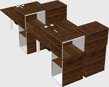 Shared electric desk + cabinet