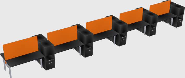 Shared electric desk + cabinet