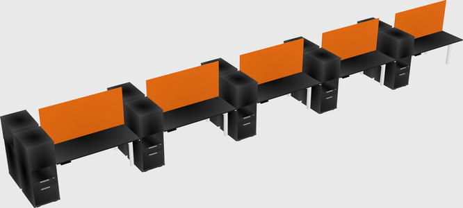 Shared electric desk + cabinet