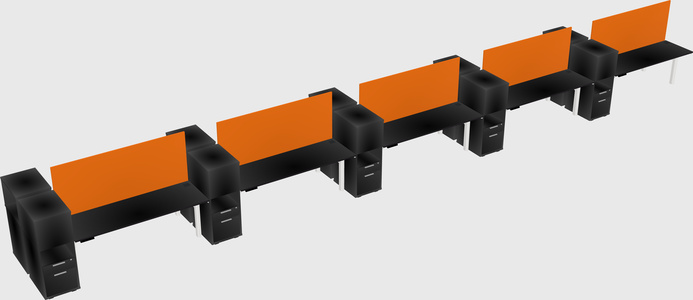 Shared electric desk + cabinet