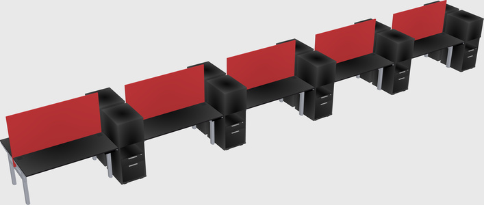 Shared electric desk + cabinet