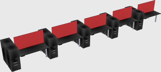 Shared electric desk + cabinet