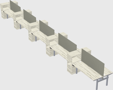 Shared electric desk + cabinet