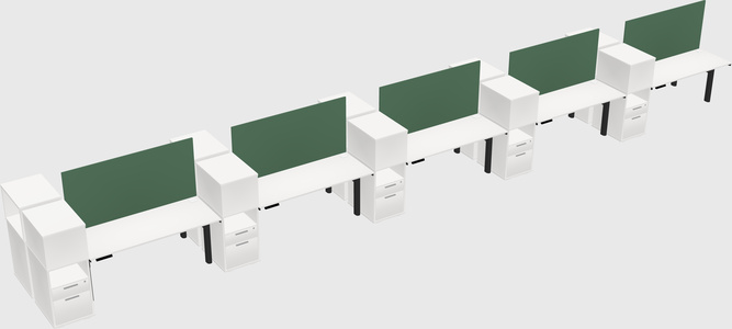 Shared electric desk + cabinet