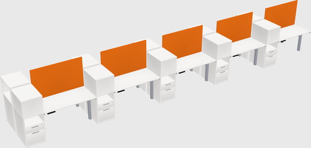 Shared electric desk + cabinet